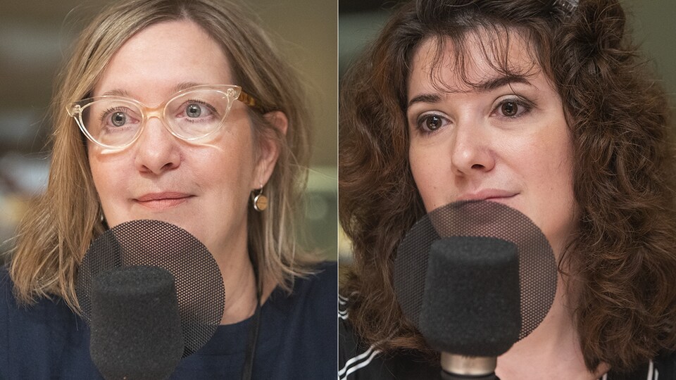 Lisa Y. Dillon et Marilyn Gentil au micro de Stéphan Bureau.