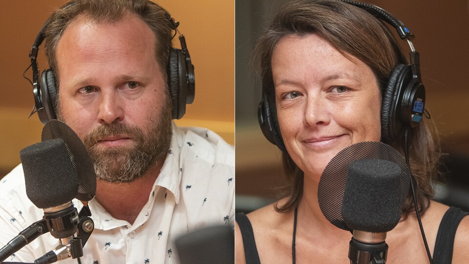 Hugo Meunier et Martine Bouliane au micro de Stéphan Bureau