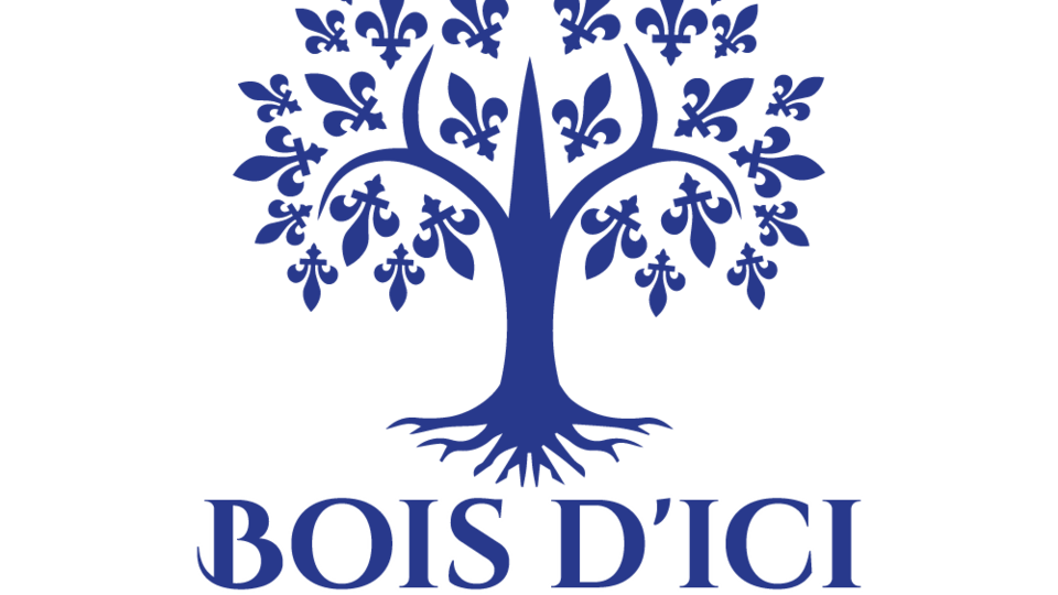 Le symbole de Bois d'Ici , un arbre fait en fleur de lys