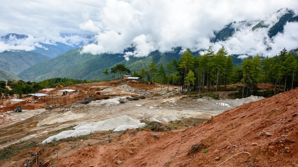 Une forêt coupée au Bhoutan, en Asie du sud.