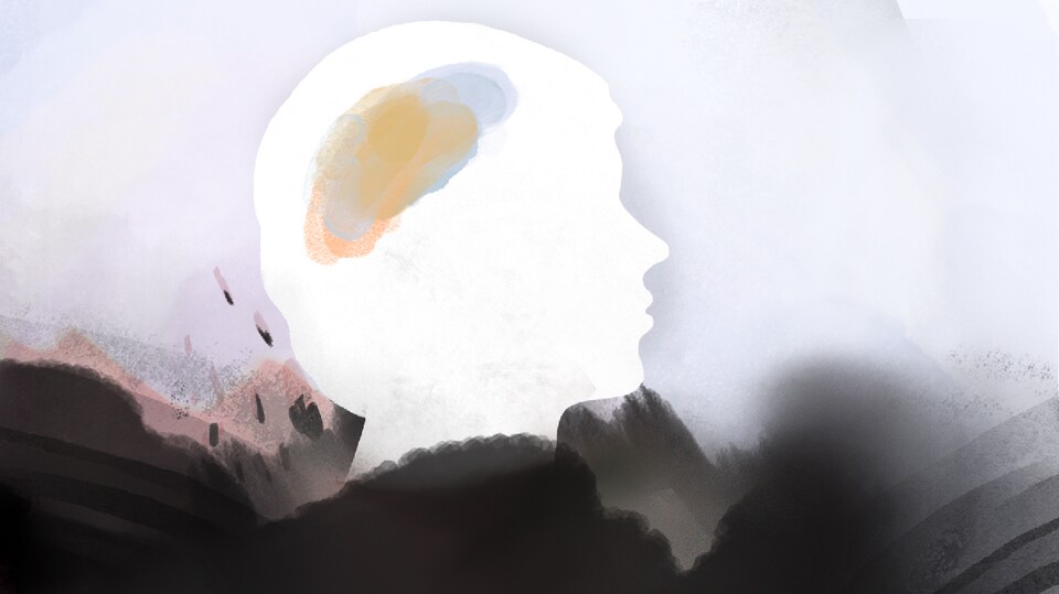 La silhouette abstraite d'une personne est dessinée.
