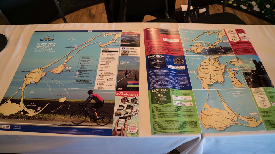 Cartes des sentiers pédestres et de vélo des Îles-de-la-Madeleine.