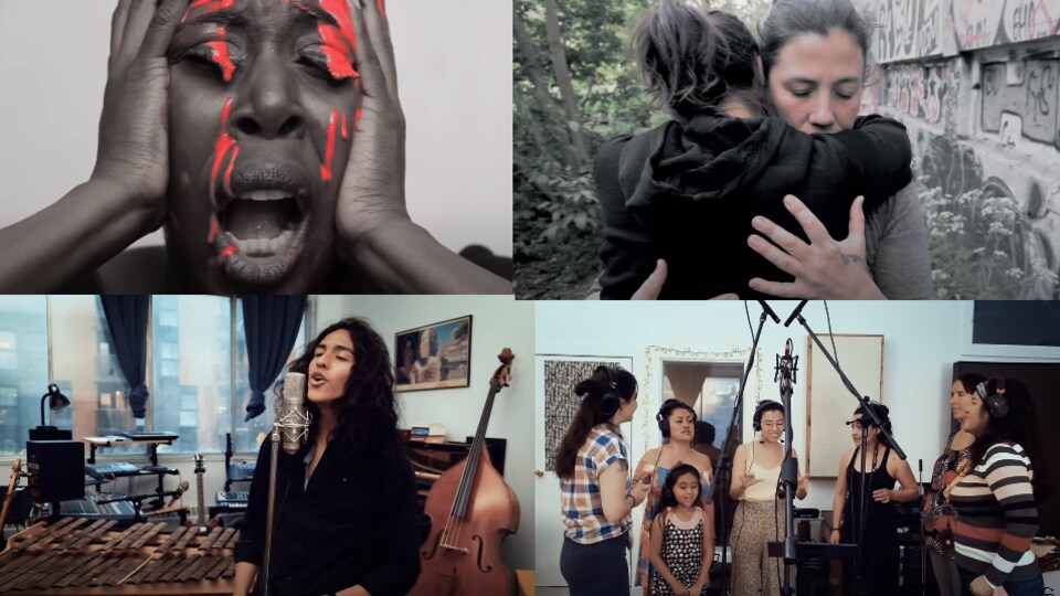 Des images du vidéo-clip EL GRITO du Collectif El Grito Colombia-Montréal.