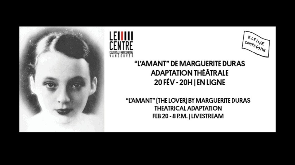 L'affiche de ''L'Amant'' adaptation théâtrale produite à Vancouver.