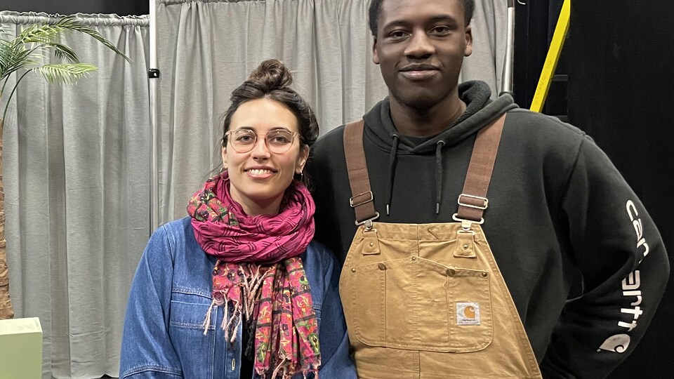 Marie Farsi, metteuse en scène et Ismaël Ndiaye, comédien.