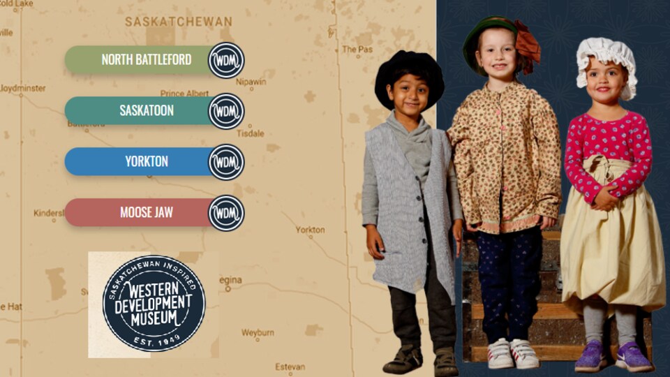 La page d'accueil du site web du Western Development Museum de la Saskatchewan.