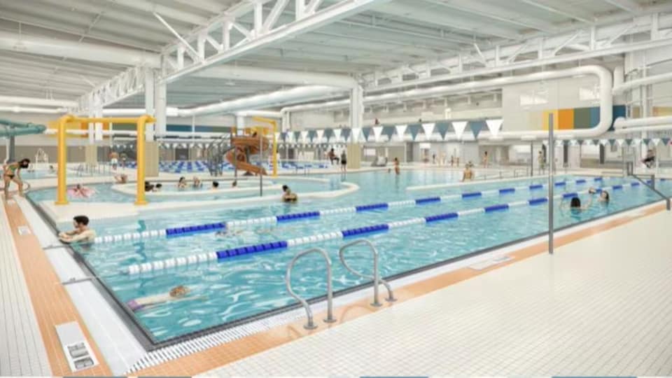Une illustration d'un grand centre aquatique.