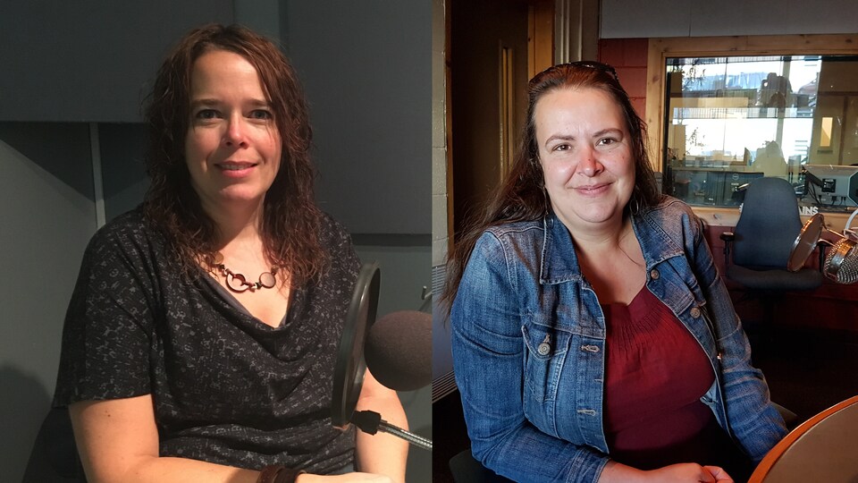 Chantale Chénard, responsable des services aux immigrants au Centre Émersion et Hélène Lejeune, responsable des services aux immigrants au centre Alpha Lira et responsable de la francisation, en studio à Radio-Canada Côte-Nord