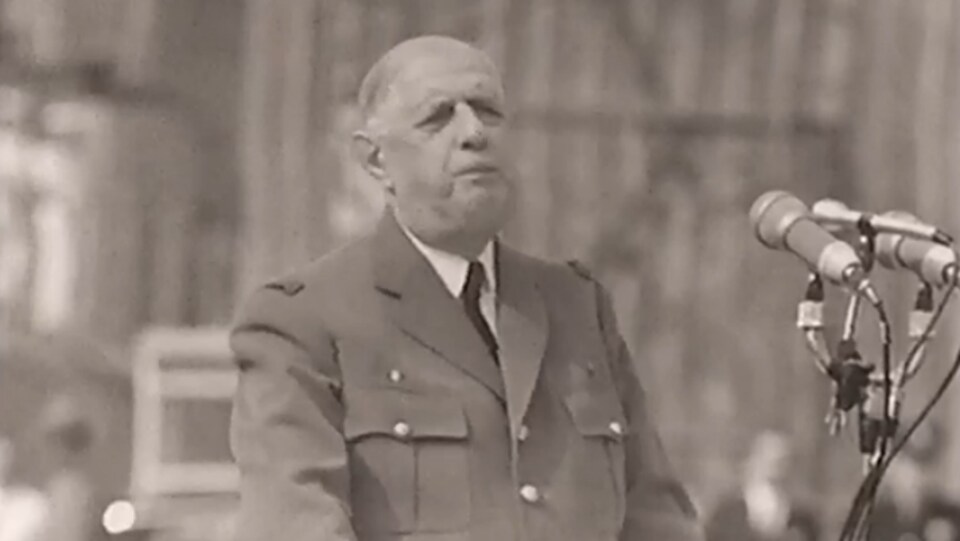 Charles de Gaulle lors de son passage à Québec