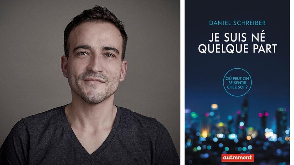 Il pose près de son livre « Je suis né quelque part ».