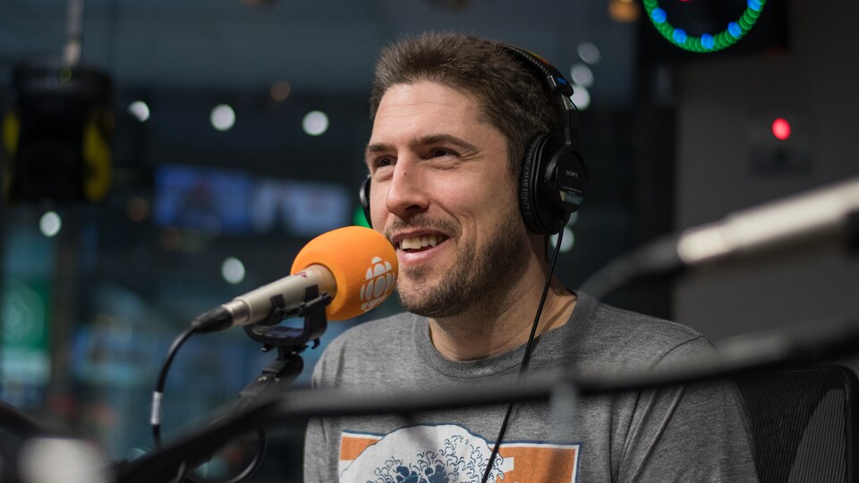Photo de David Goudreault, en studio
