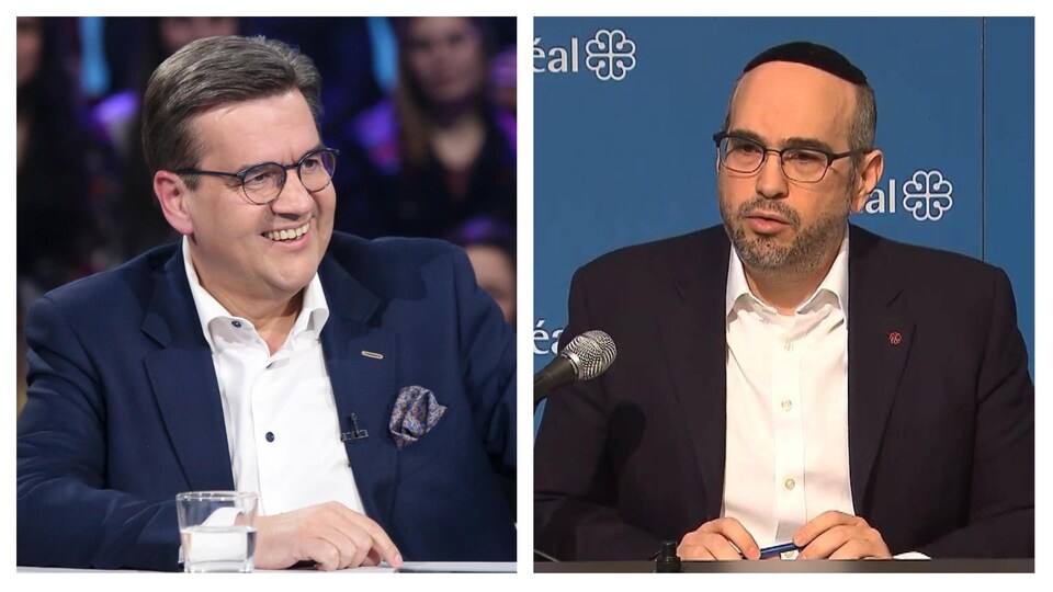 Montage photo montrant Denis Coderre et Lionel Perez.