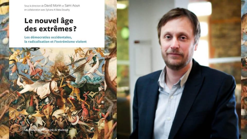 Page couverture du livre (g) « Le nouvel âge des extrêmes? avec l'un des co-auteur David Morin(d)