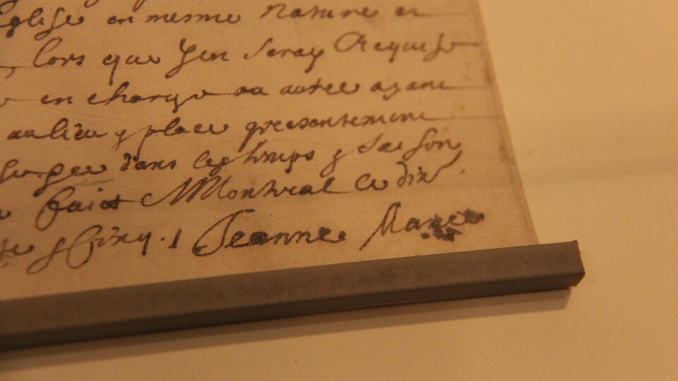 Le document «Mémoire du bois» signé par Jeanne Mance en 1665