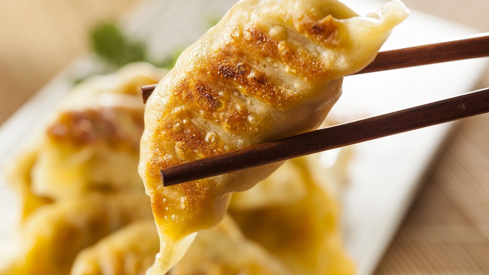 Une photo prise de dumplings