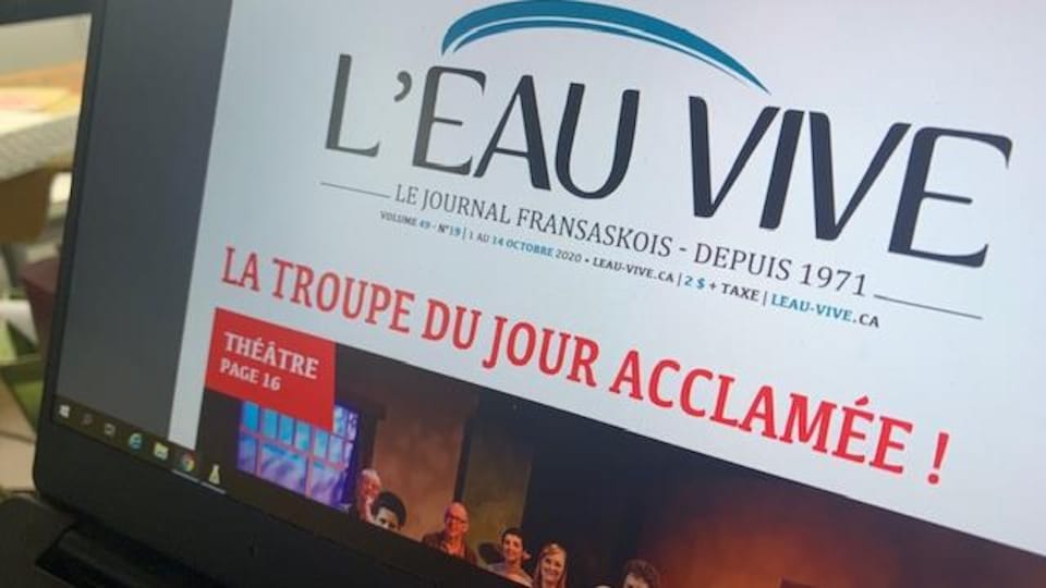 La couverture numérique du journal fransaskois l'Eau vive