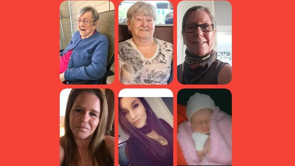 Six générations de femmes vivantes d'une même famille