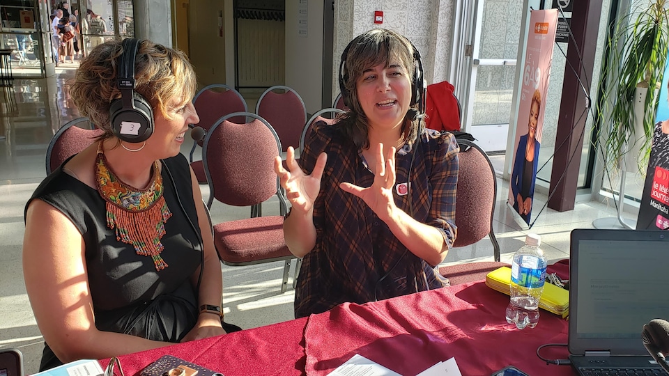 Ginette Lavack, dg du CCFM et Geneviève Pelletier, directrice artistique et générale du TCM en entrevue à l'émission l'Actuel
