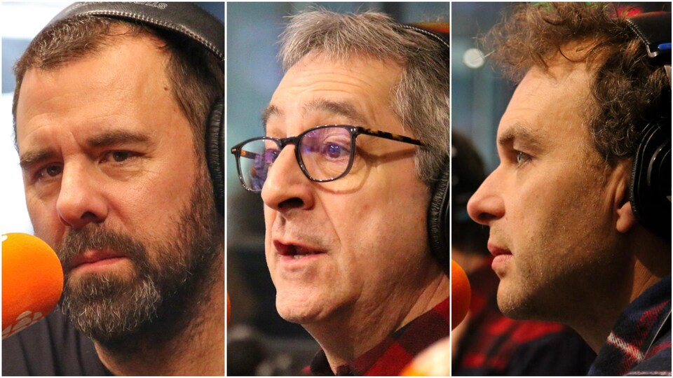 Bruno Marcil, Martin Drainville et Patrice Dubois, en studio