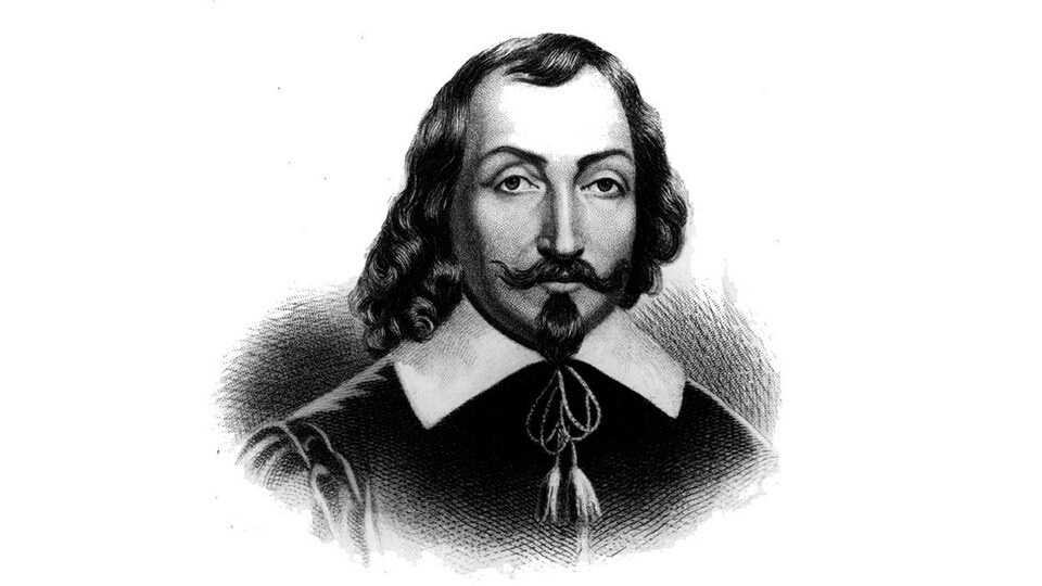 Une gravure représente Samuel de Champlain.