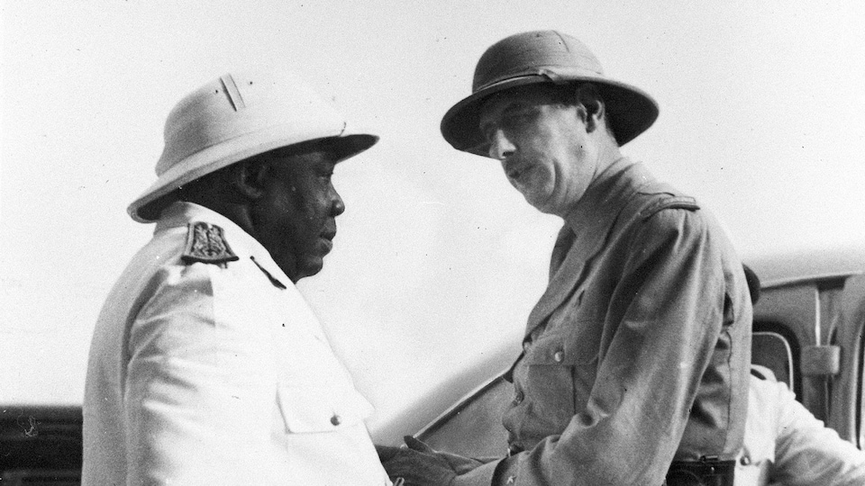 Le gouverneur du Tchad, Félix Éboué, et le général de Gaulle, chef de la France libre.