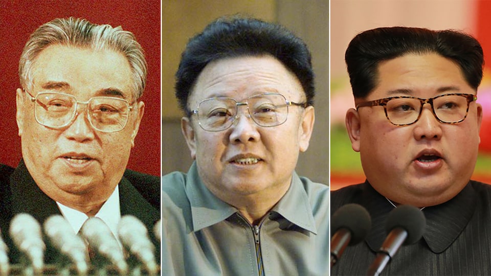 Kim Il-sung, Kim Jong-il et Kim Jong-un
