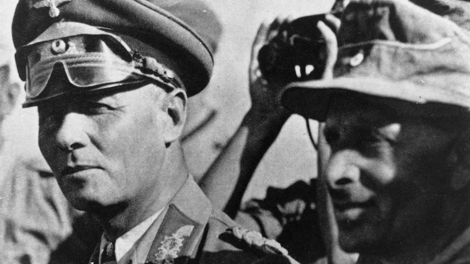 Le maréchal Rommel, à gauche, et le captaine Aldinger, à droite.