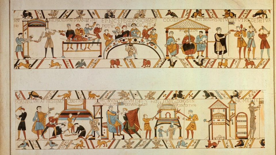 Des scènes de la tapisserie de Bayeux.