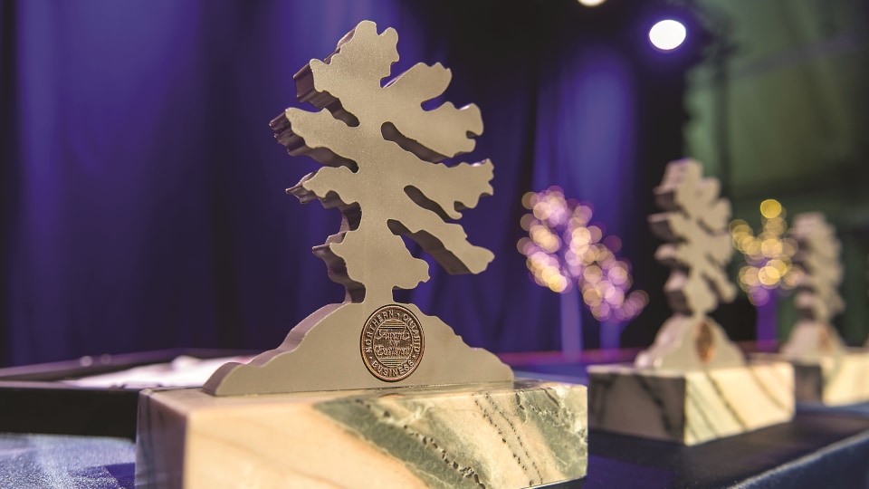 Les trophées représentent un arbre de la forêt boréale.