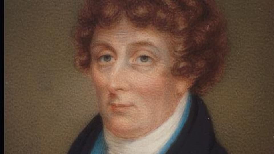 Peinture présentant le portrait d'un homme à la fin du 18e siècle.