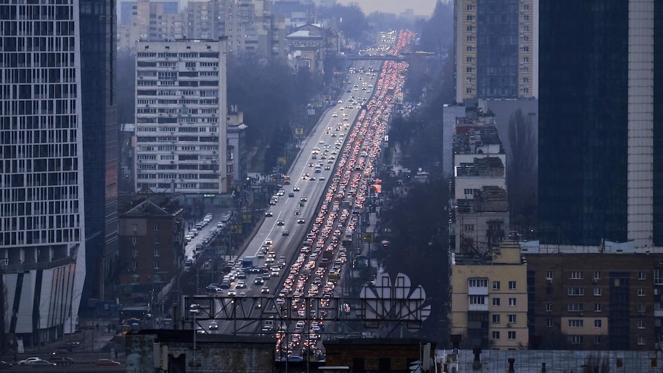 Des bouchons de circulation à Kiev.