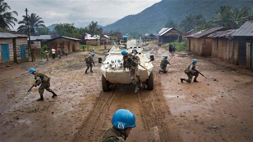 Des casques bleus déployés en République démocratique du Congo. Crédit photo : UN Photo/Sylvain Liechti
