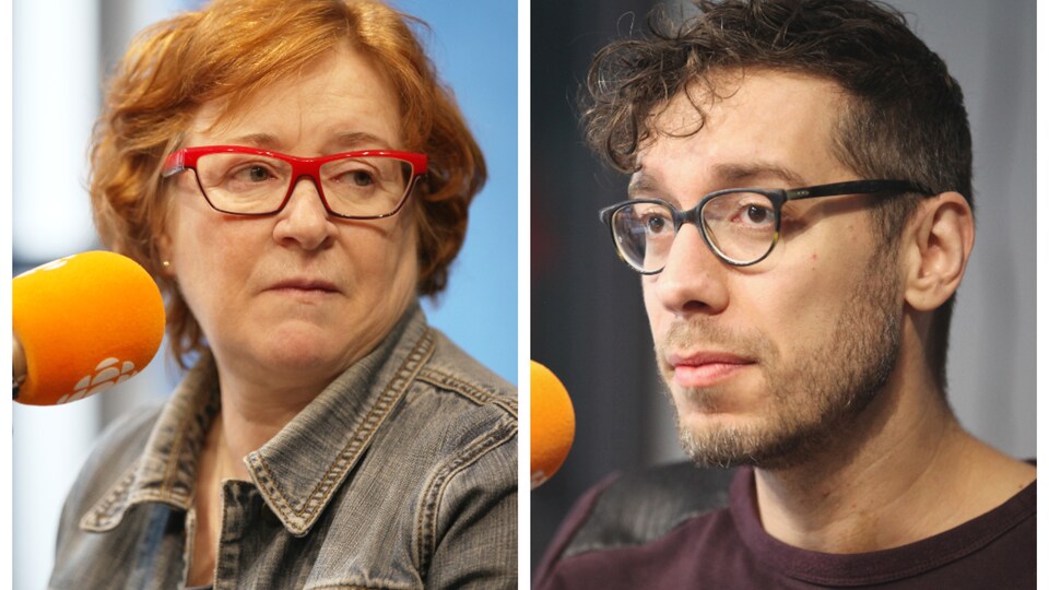 Lorraine Côté et Alexandre Fecteau, en studio