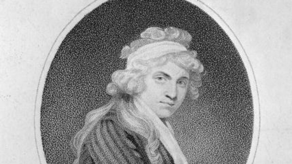 Un portrait d'elle en noir et blanc fait au 18e siècle