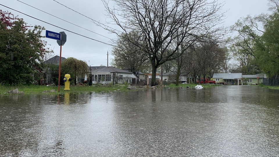 Une rue inondée