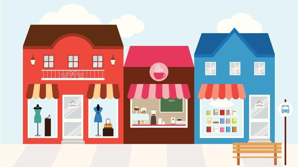Illustration de boutiques de quartier