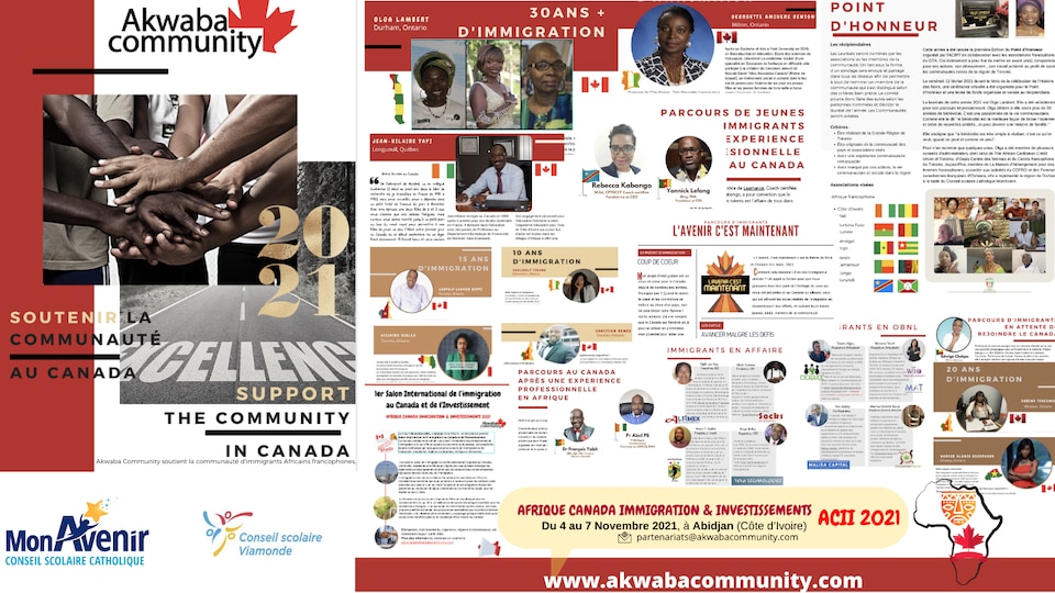 Montage de quelques pages du magazine Akwaba.