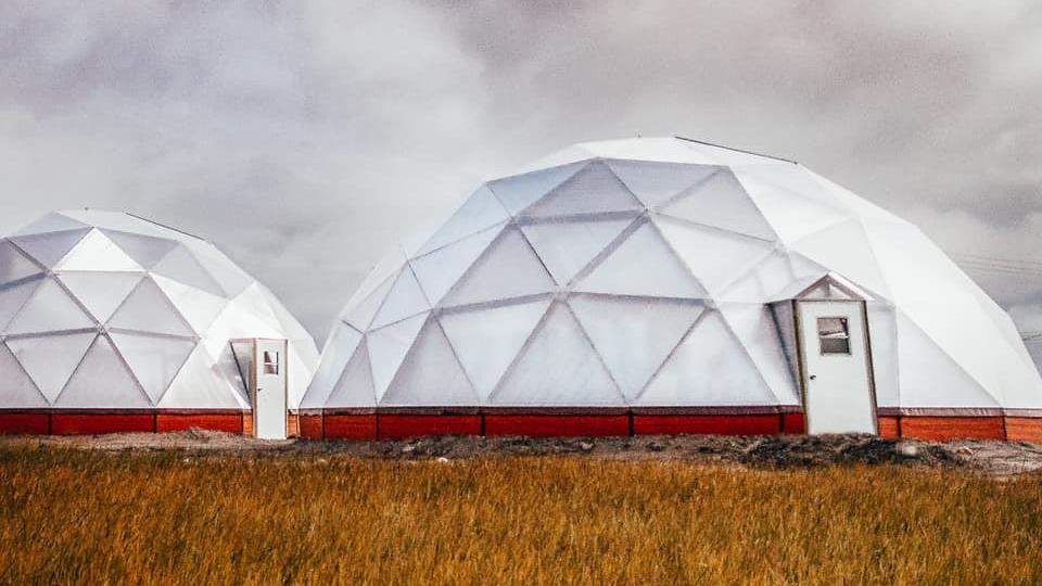 Des serres en forme d'igloos.