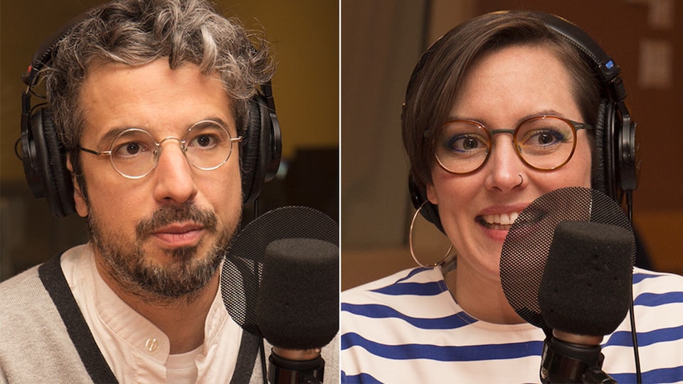 L'animateur Matthieu Dugal et la journaliste scientifique Marianne Desautels-Marissal