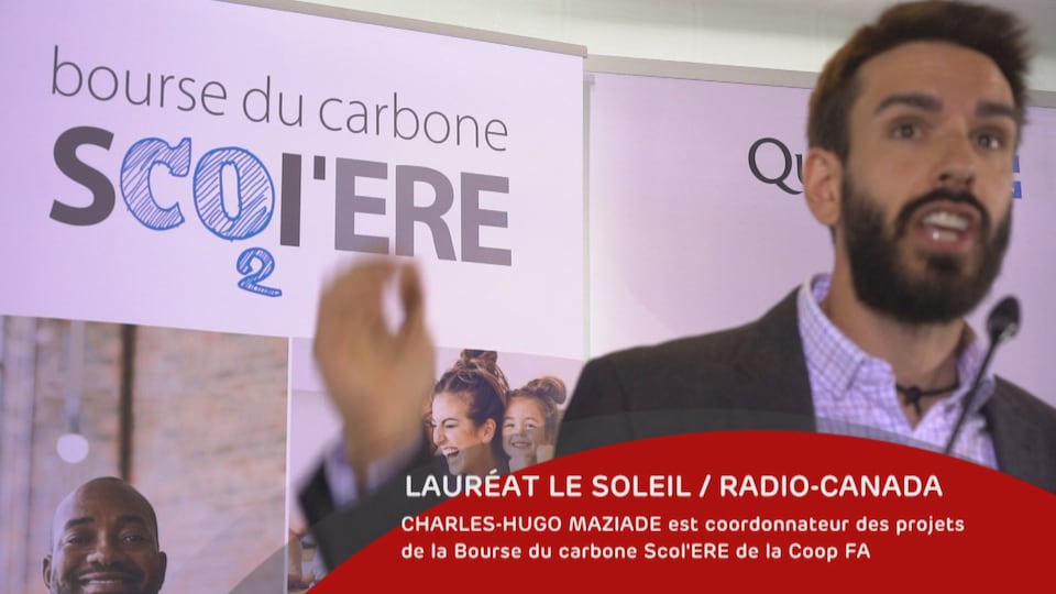 Charles-Hugo Maziade, coordonnateur des projets de la Bourse du carbone Scol’ERE de la coopérative FA