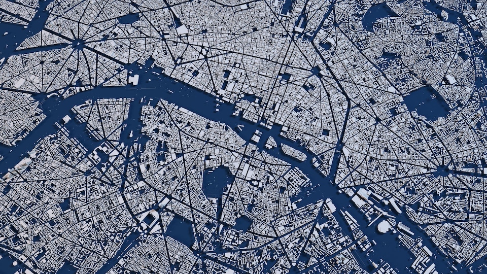 Vue satellite de Paris.
