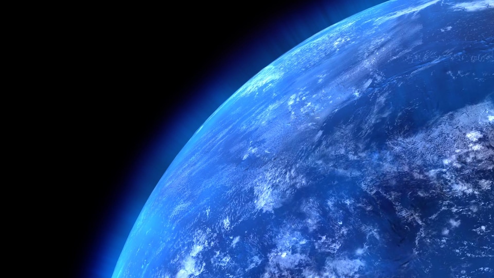 Une vue de la planète Terre depuis l'espace.