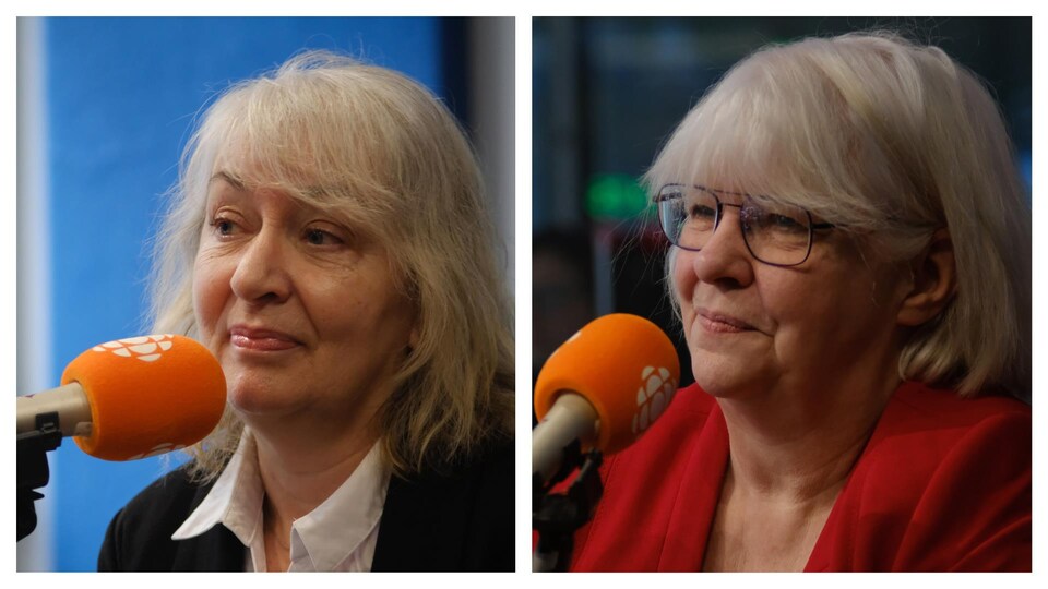Michèle Paradis et Carole Dupuis en studio