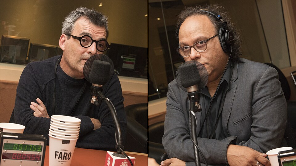 Serge Boucher et Josélito Michaud au micro de Catherine Perrin