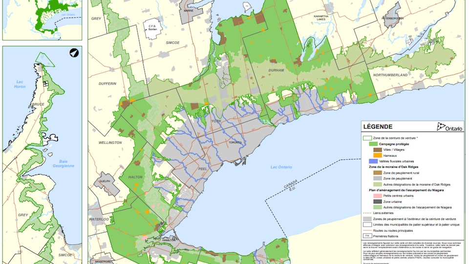 Une carte du Sud-Ouest de l'Ontario.
