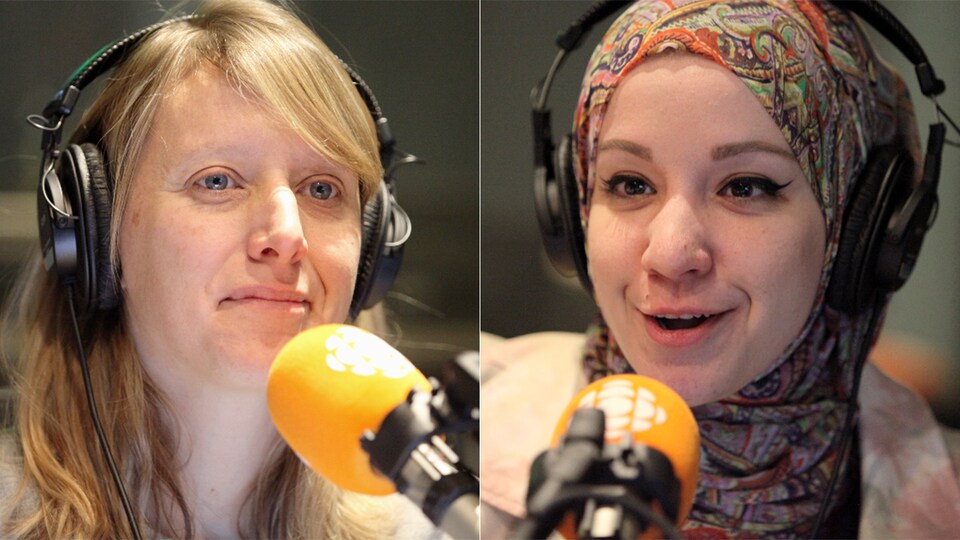 Marjorie Champagne et Maryam Bessiri au micro de Marie Grégoire