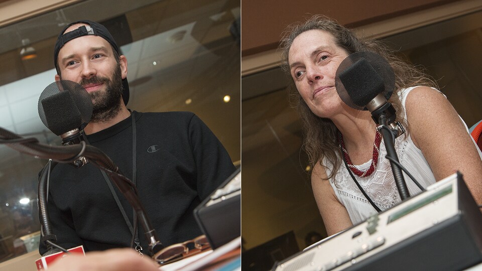 Léo Viger-Bernard et Nathalie Chartrand au micro de Catherine Perrin