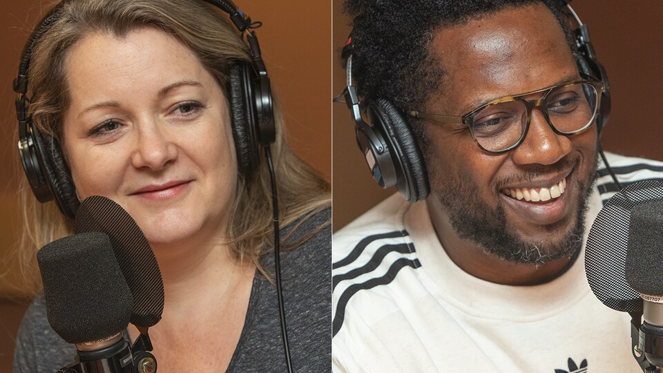 Anne-Marie Durpas et Meeker Guerrier au micro de Catherine Perrin.