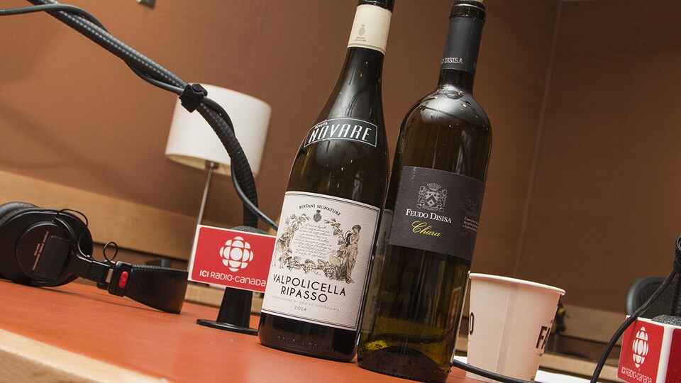 Les bouteilles du Feudo Disisa Chara et du Tenuta Novare Valpolicella Ripasso recommandés par Élyse Lambert