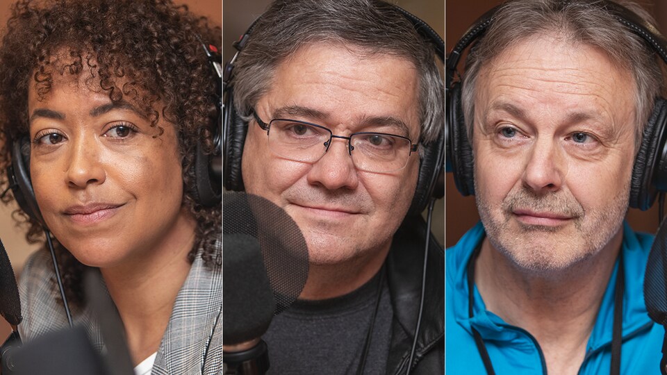 Myriam Fehmiu, Judes Poirier et Robert Langevin au micro de Catherine Perrin.